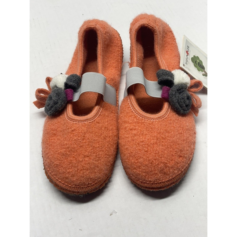 Halflinger Juniors Size 4 /35 wool Floral Slippers NEW